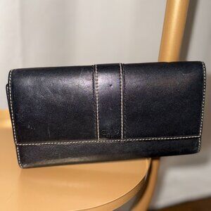 Black Coach Wallet with Purple Inside